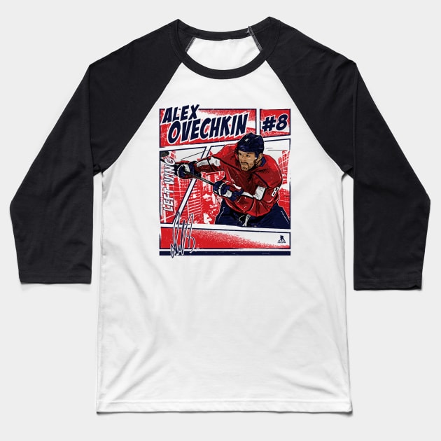 Alex Ovechkin Washington Comic Baseball T-Shirt by stevenmsparks